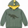 ODDMODE Dino Spike Cotton Pullover Hoodie – Sage Green