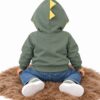 ODDMODE Dino Spike Cotton Pullover Hoodie – Sage Green