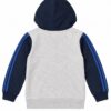 ODDMODE Sporty Stripe Zip-Up Hoodie – Grey & Navy Blue