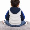 ODDMODE Sporty Stripe Zip-Up Hoodie – Grey & Navy Blue