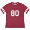 ODDMODE Varsity 80 Cotton Drop Shoulder T-Shirt – Burgundy
