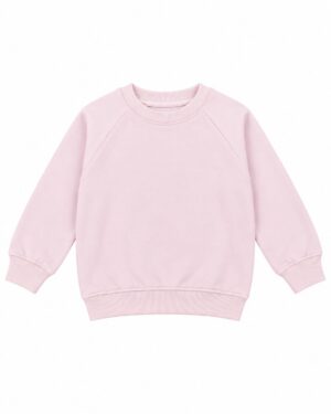 ODDMODE Blush Pink Classic Girls’ Raglan Sweatshirt
