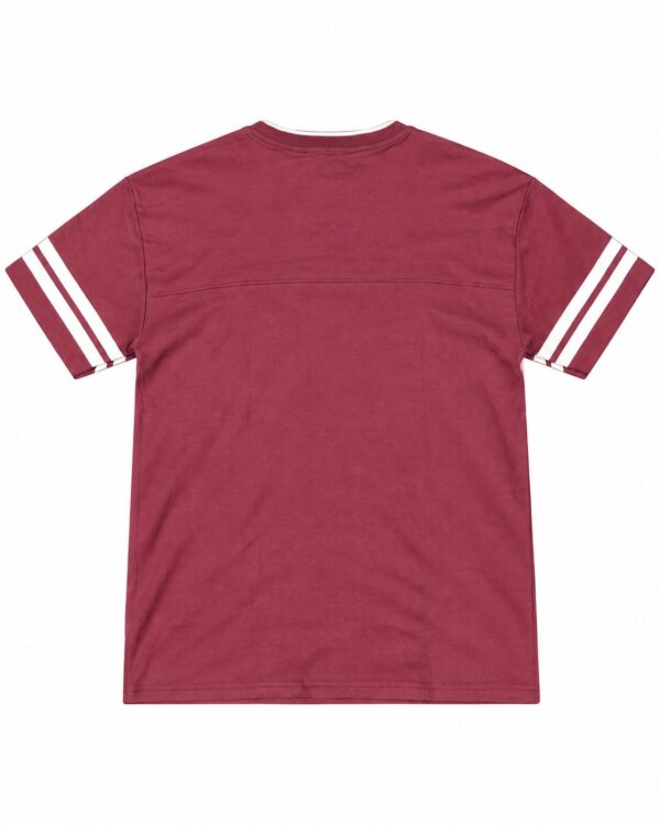 ODDMODE Varsity 80 Cotton Drop Shoulder T-Shirt – Burgundy