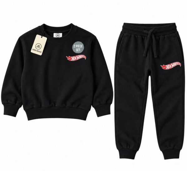 p1.2 ODDMODE Hot Wheels Academy of Racing 2-Piece Sweatshirt & Jogger Set – Black