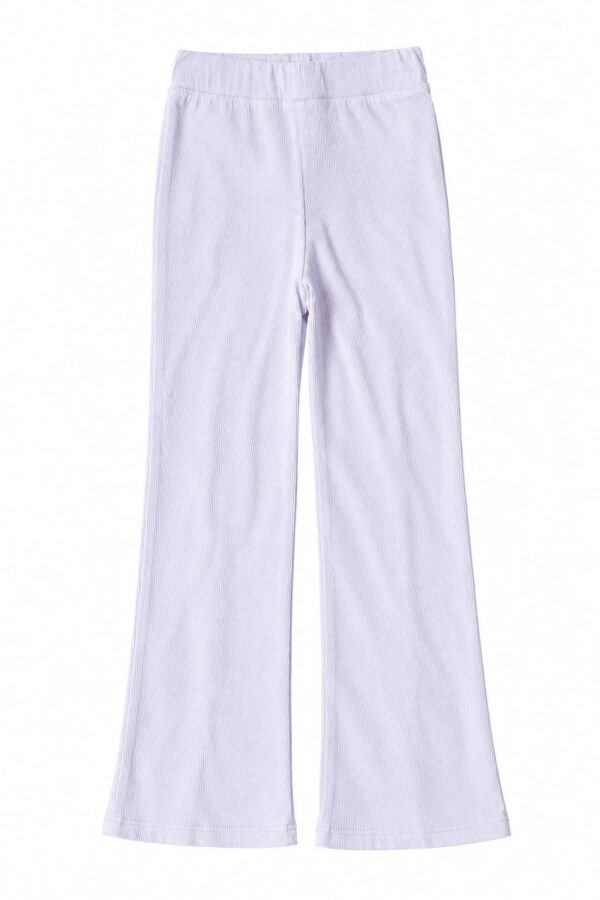 p1.2 ODDMODE Ribbed Flared Split-Hem Pants – Light Lilac