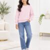 ODDMODE Blush Pink Classic Girls’ Raglan Sweatshirt