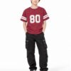 ODDMODE Varsity 80 Cotton Drop Shoulder T-Shirt – Burgundy