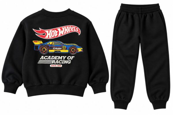 p1.3 ODDMODE Hot Wheels Academy of Racing 2-Piece Sweatshirt & Jogger Set – Black
