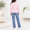 ODDMODE Blush Pink Classic Girls’ Raglan Sweatshirt