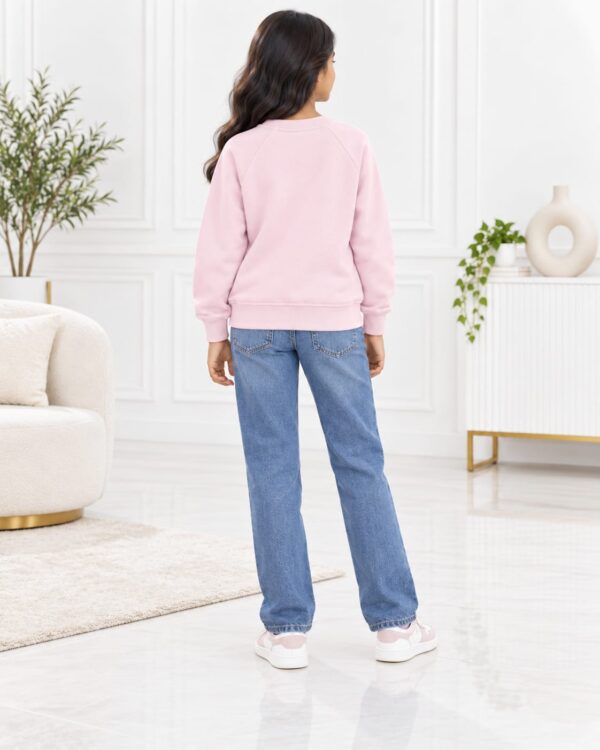 ODDMODE Blush Pink Classic Girls’ Raglan Sweatshirt