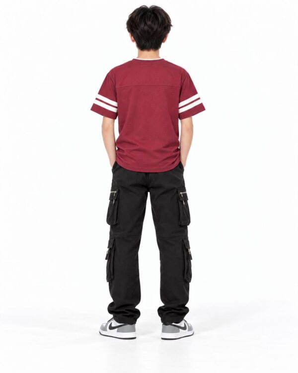 ODDMODE Varsity 80 Cotton Drop Shoulder T-Shirt – Burgundy