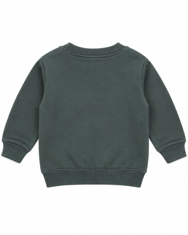 ODDMODE Floral Charm Girls’ Embroidered Sweatshirt – Muted Forest Green