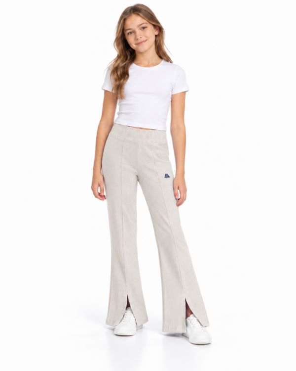 p2.3 ODDMODE Ribbed Flared Split-Hem Pants