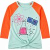 ODDMODE Girls Science Spark Raglan 100% Cotton Full-Sleeve Top