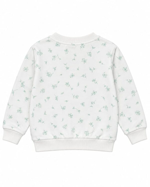 ODDMODE Mint Blossom All-Over Floral Girls’ Sweatshirt – Ivory