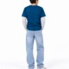 ODDMODE Alien Pizza Fun Cotton Layered-Sleeve T-Shirt – Blue & Grey
