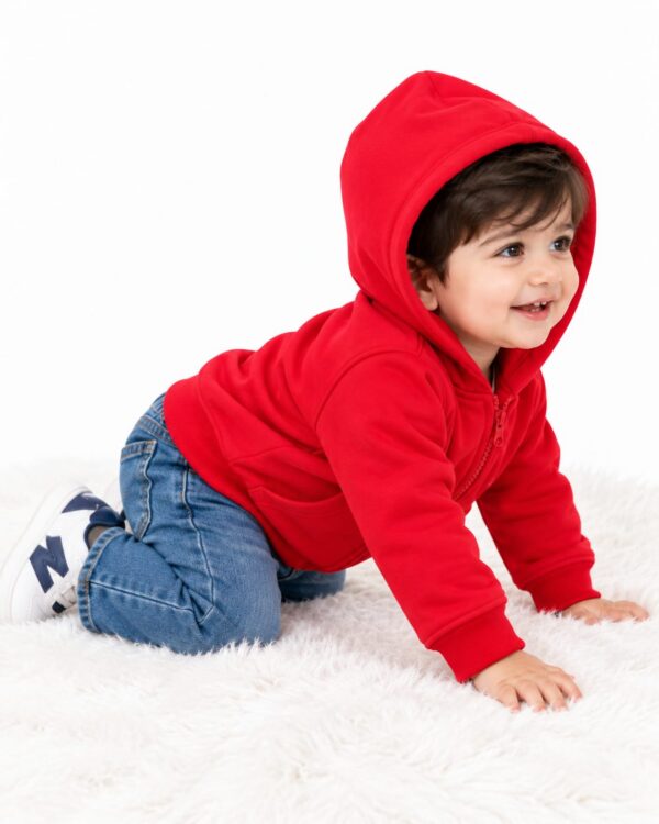 ODDMODE Detroit Cotton Fleece Zip-Up Hoodie – Red