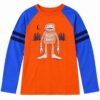 p9.1 ODDMODE Believe in Yourself Cotton Raglan Full-Sleeve T-Shirt – Orange & Blue