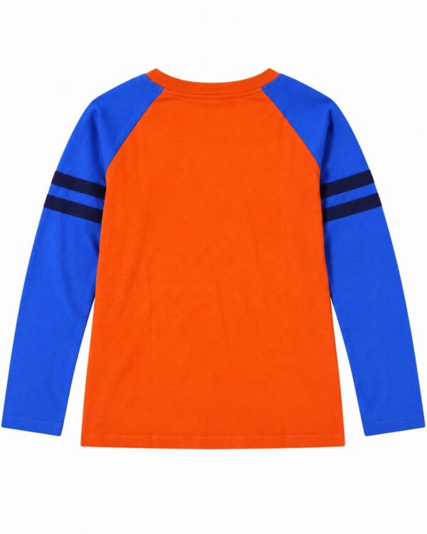 p9.2 ODDMODE Believe in Yourself Cotton Raglan Full-Sleeve T-Shirt – Orange & Blue