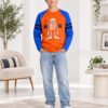 p9.3 ODDMODE Believe in Yourself Cotton Raglan Full-Sleeve T-Shirt – Orange & Blue