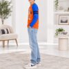 p9.4 ODDMODE Believe in Yourself Cotton Raglan Full-Sleeve T-Shirt – Orange & Blue